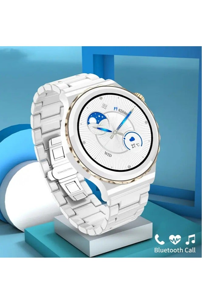 Compare Smart Watch for Women,1.32 Touchscreen Fitness Tracker, MakeAnswer Calls,Sleep & Activity Tracking Smartwatch for Android IOS,Gold White at KSA Price