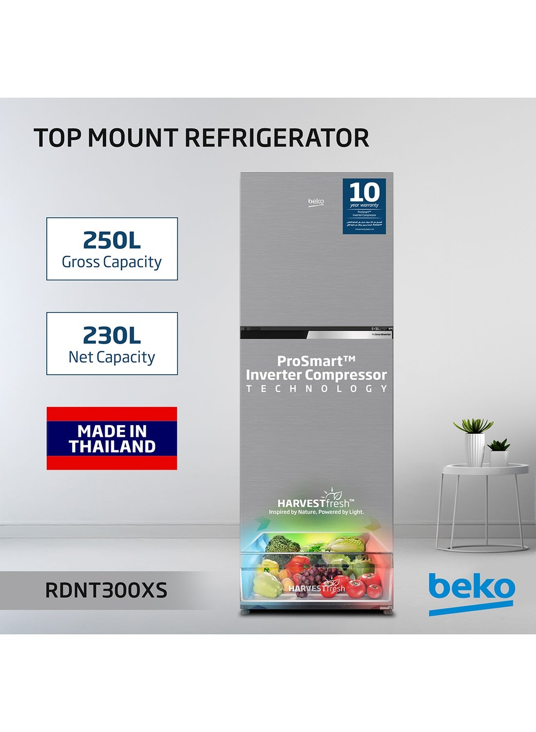 250L Gross (230L Net) Capacity, Double Door Refrigerator,…
