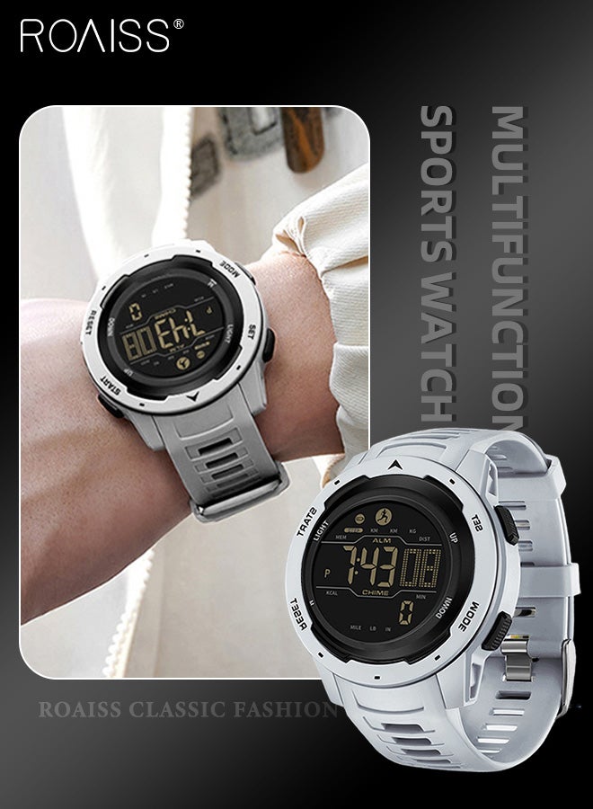 Men's Round Digital Sports Electronic Watch, TPU…