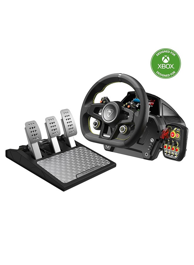 Compare Turtle Beach VelocityOne Race Wheel & Pedal System Licensed for Xbox Series X|S, Xbox One, Windows PCs – 7.2Nm Direct Drive Force Feedback, 3 Pedals & Magnetic Paddle Shifters, Hall Effect Sensors at KSA Price