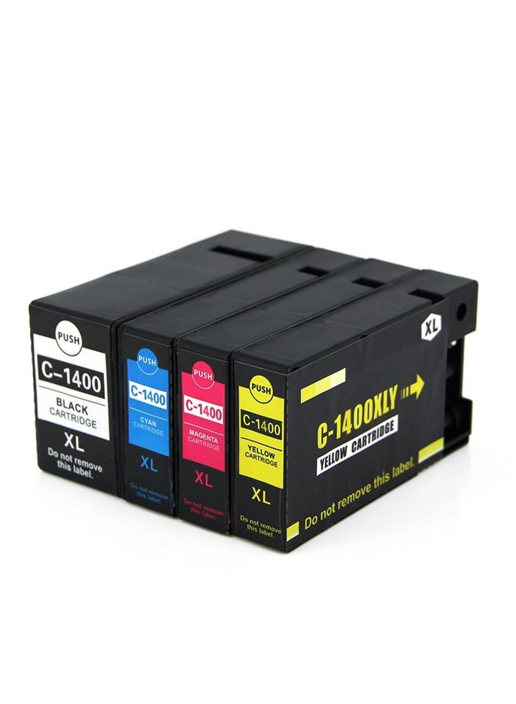 Compare Ink Cartridge Pgi 1400XL for Canon Pgi 1400XL Set High Yield 4 Pack Black Cyan Magenta Yellow for Maxify Mb2140 Mb2340 Mb2740 Mb2040 at KSA Price