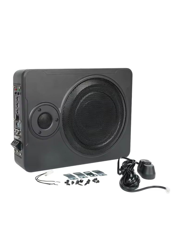 Compare 10 Inch Low Profile Amplified Subwoofer System 800 Watt Compact Enclosed Active Under Seat Car Audio Subwoofer with Built in Amp Powered Car Subwoofer with Low & High Level Inputs Black at KSA Price