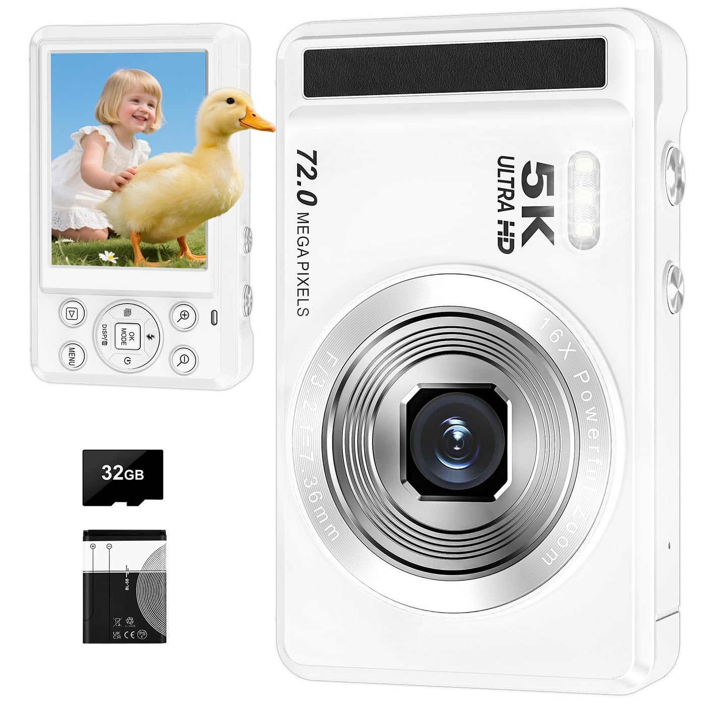 Digital Camera - 5K 72MP Digital Cameras with…