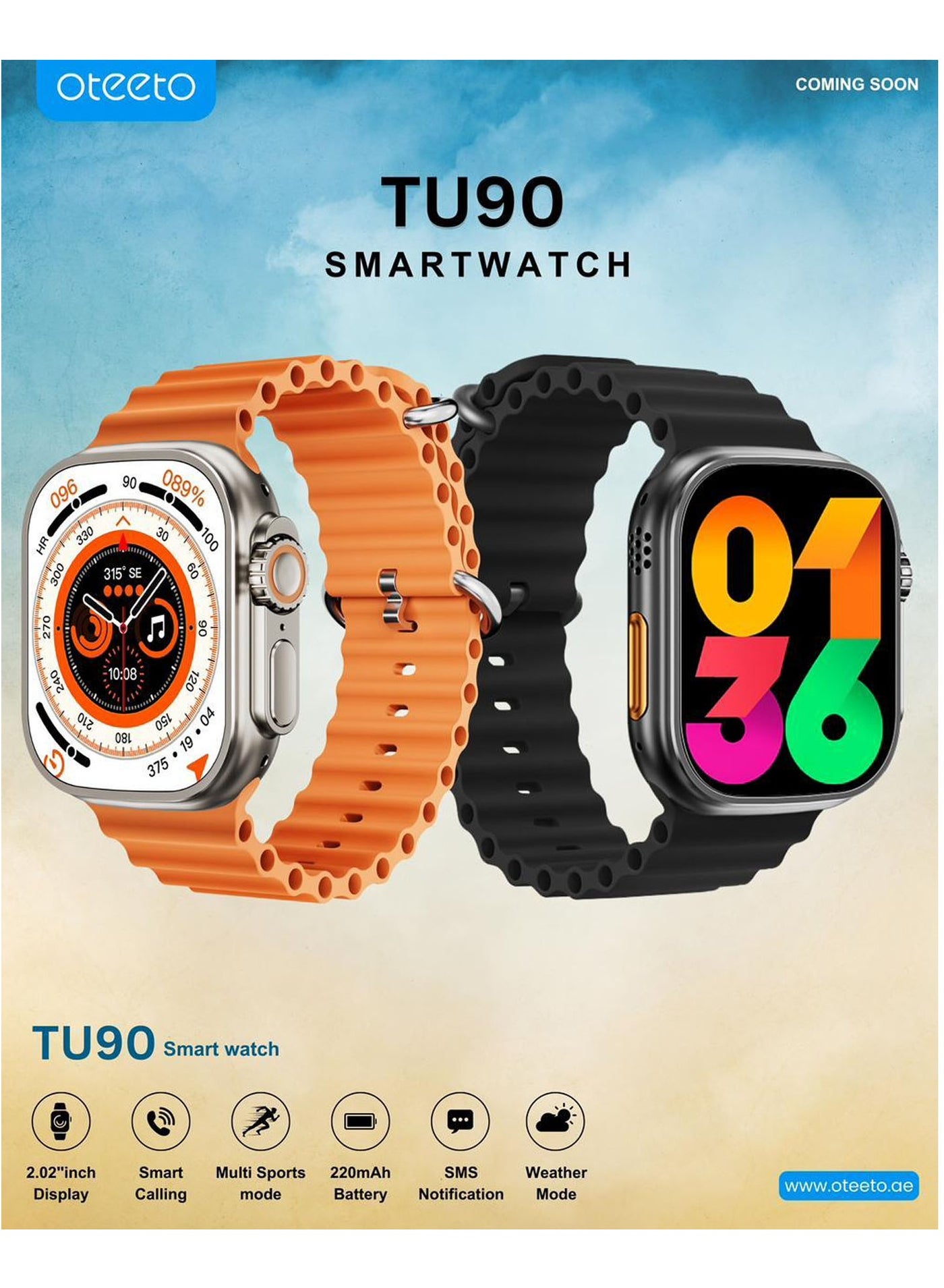 Oteeto TU90 Ultra 2 Smart Watch With 2.2 Inch…