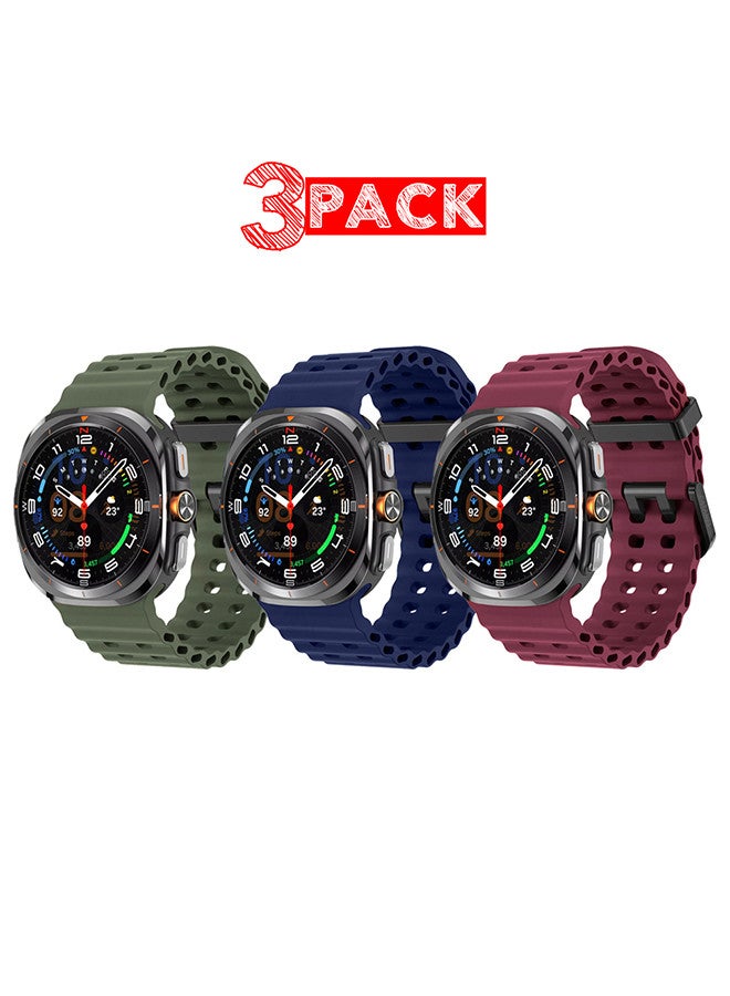(for Samsung Galaxy Watch 7 Ultra) 3 Pack Silicone…