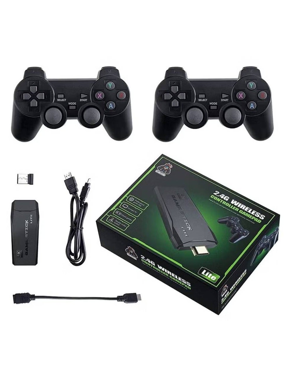Compare Retro Game Console with Dual Wireless Controllers Plug & Play Video Game Stick Built in 350010000+ Games 9 Classic Emulators TV 4K High Definition HDMI Output at KSA Price