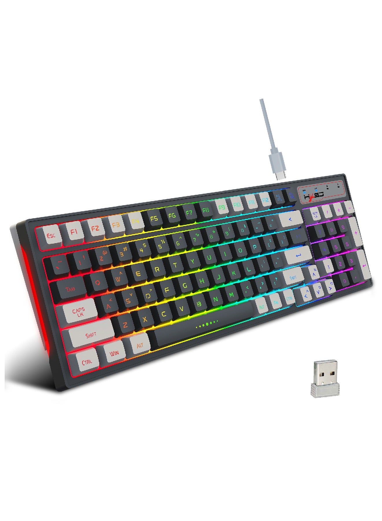 L900 Gaming Keyboard RGB Backlit Two Color Injection…