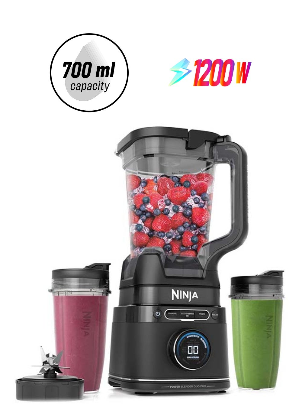 Compare Detect Duo Power Blender Pro + Single Serve 700 ml 1200 W TB301ME Black at KSA Price