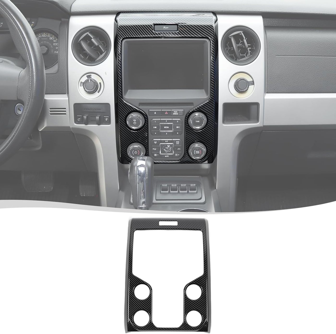 Compare Voodonala Center Navigation Control Panel Cover for Ford F150 Raptor 20132014  Carbon Fiber Black at KSA Price