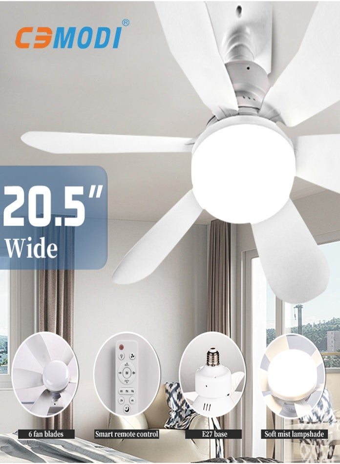 Compare 30 W Ceiling Fan Light with Remote – Dimmable TriColour LED, Quiet Motor, 6Blade Design, Timer, E27 Base Small at KSA Price