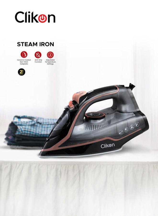 Compare Ceramic Soleplate Steam Iron 2400W – Fast Heating & Smooth Glide for Perfectly Pressed Clothes 2400 W CK4125 BlackBrown at KSA Price