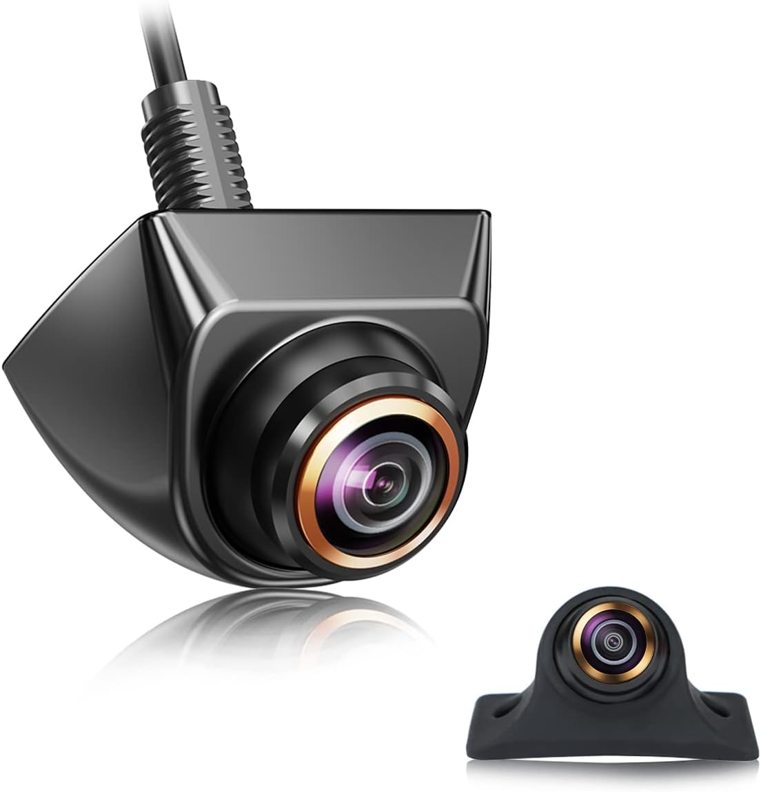 Compare GreenYi HD BackupFrontSide View Camera with Gold Rim, AHD 720P Reverse Rear Cam for Car, SUV, RV, Trailer, Camper, Van, Pickup, Metal Shell, Adjustable Fisheye Lens, 170 Degrees Viewing Angle Black at KSA Price