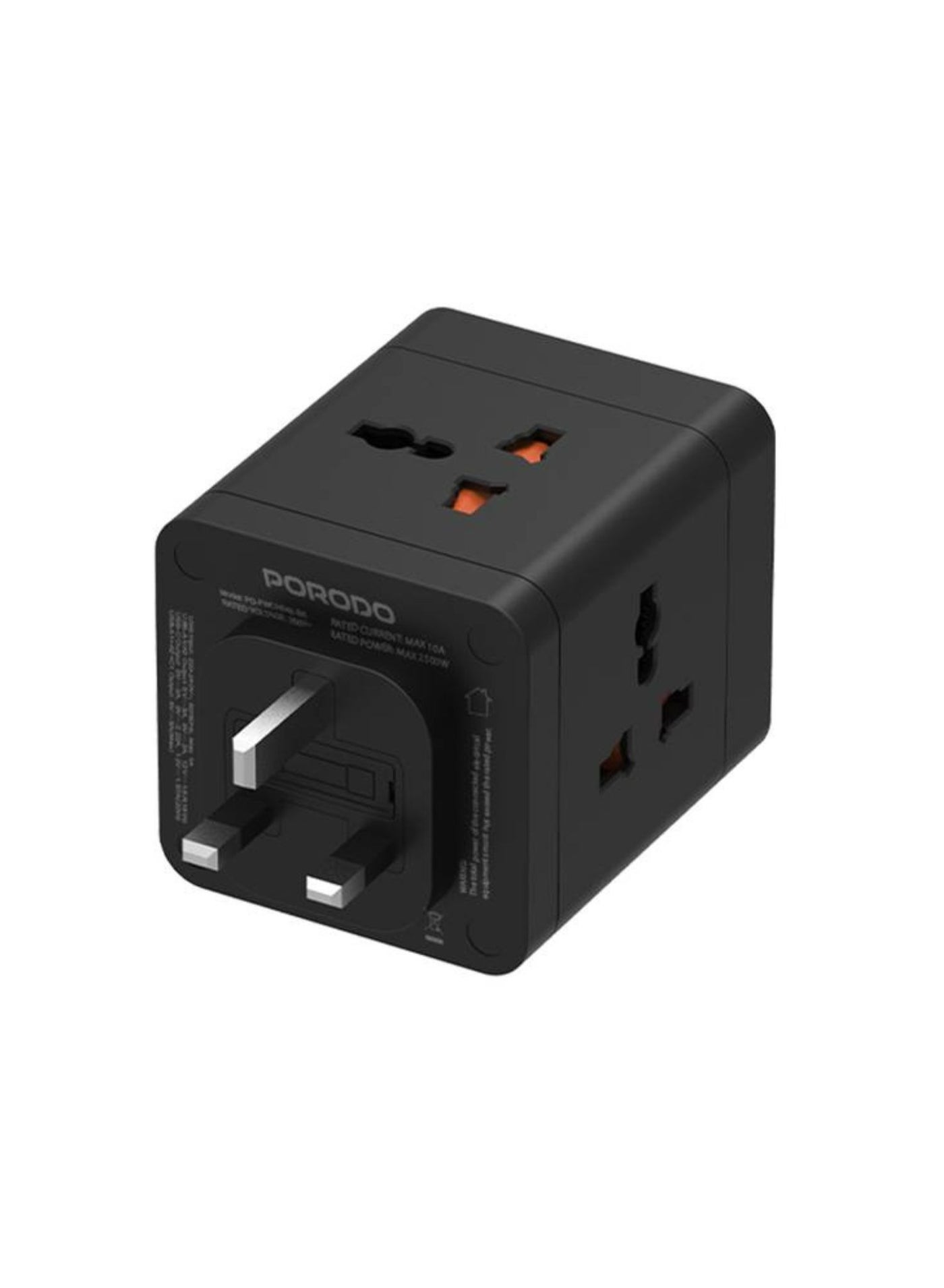 Compare 4AC Universal Power Block Adapter with USBC & Dual USBA Ports, Fast Charge, 20W Power Delivery, Builtin Safeguards, Simultaneous Charging, 2500W Rated Power  Black at KSA Price