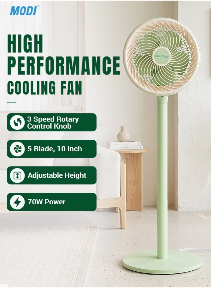 Compare 10 Inch Standing Pedestal Fan, 70W Electric Floor Fan With 3 Speed Settings, 5 Blades, TypeG Plug, Adjustable Tilt Head, Quiet Airflow For Bedroom, Stand Fan for Living Room & Office at KSA Price
