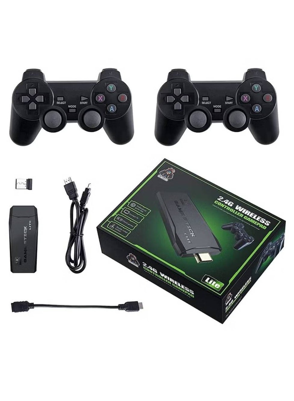 Compare Retro Game Console with Dual Wireless Controllers Plug & Play Video Game Stick Built in 350010000+ Games 9 Classic Emulators TV 4K High Definition HDMI Output at KSA Price