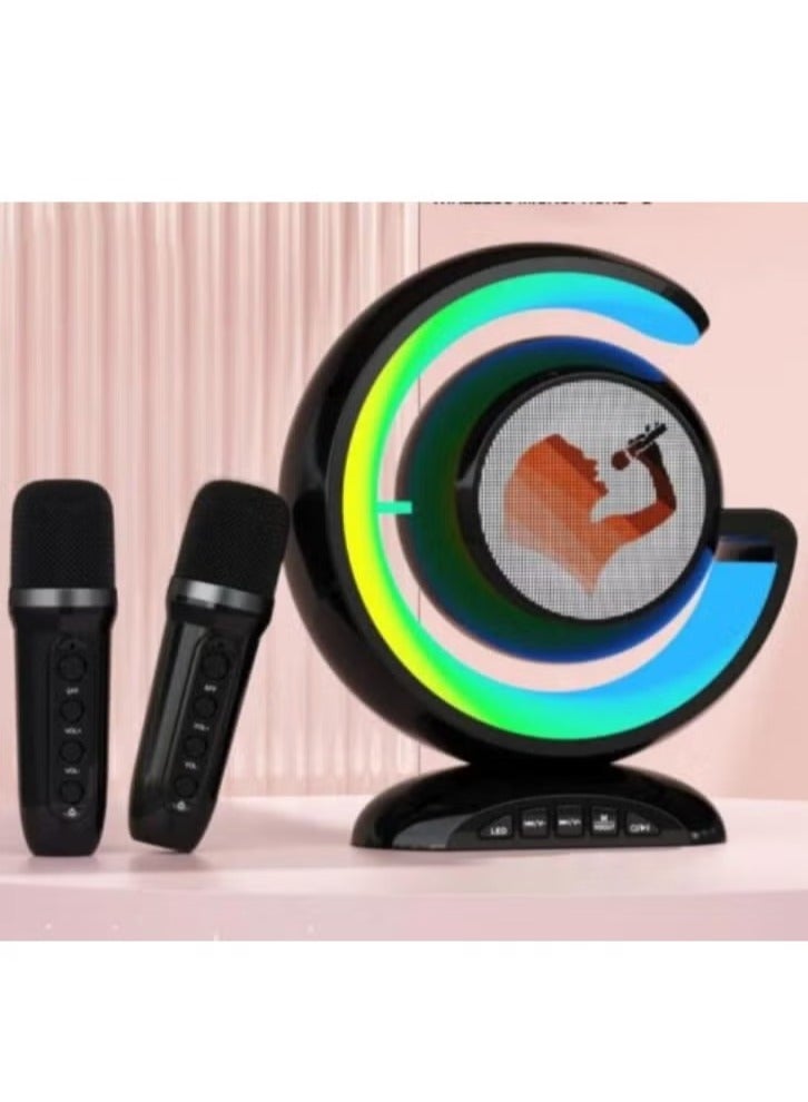 Compare YS110 Wireless Bluetooth Speaker Night Lamp Speaker LED Light Mini Karaoke with 1 UHF Microphone Voice Changer at KSA Price