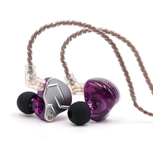 Compare Linsoul KZ ZSN Pro Dual Driver 1BA+1DD Hybrid Metal Earphones HiFi inEar Monitor with Detachable Recessed 2Pin Cable, Zin Alloy Panel Without Mic, Purple at KSA Price