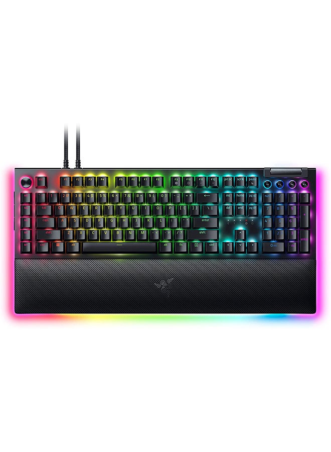 Compare Razer BlackWidow V4 Pro RGB Mechanical Gaming Keyboard, Razer Yellow Switches, Command Dial, 5 Dedicated Macros Keys, English US Layout, Detachable TypeC Cable, Black | RZ0304681800R3M1 at KSA Price