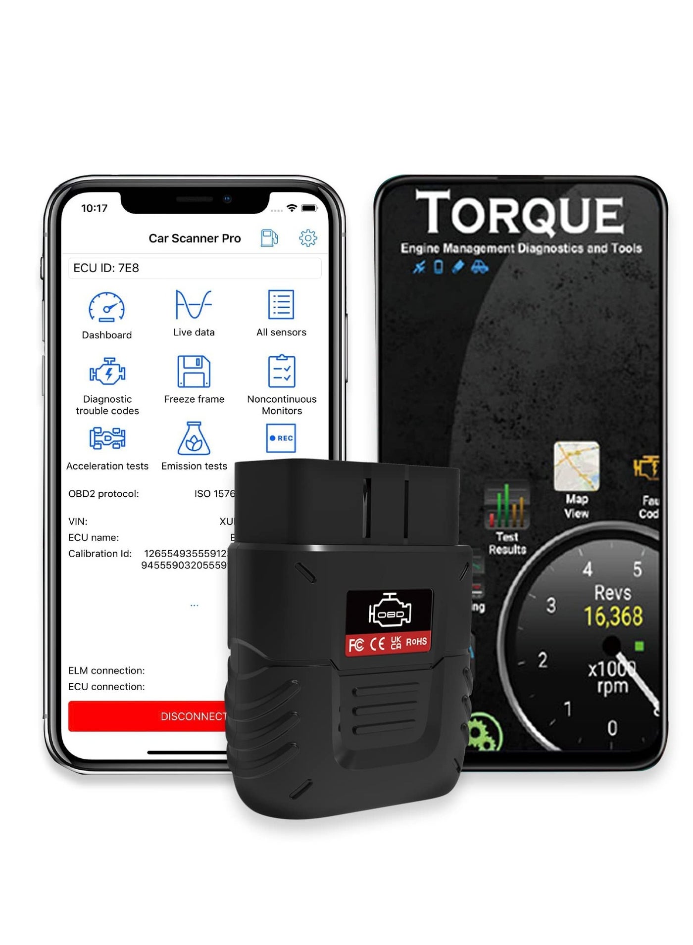 Compare Bluetooth Car Scanner, Auto Diagnostic Scan Tool Car Fault Code Reader SinoTrack OBD2 Car Fault Reader Wireless Car Code Reader for iOS & Android Compatible with OBDII Protocol Vehicle Bluetooth 4.2 at KSA Price