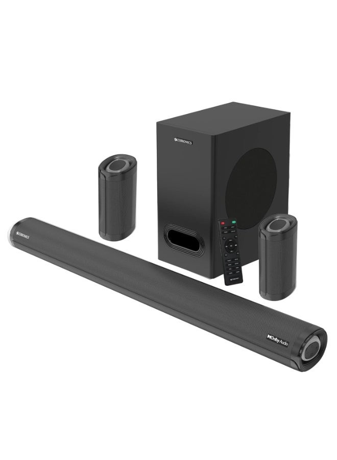 Compare ZEBRONICS ZebJuke BAR 9500WS PRO Dolby 5.1 soundbar with Wireless Satellites, Dolby Audio, 525 Watts Output Power, 16.5cm subwoofer, HDMI ARC, Optical, BT v5.0, LED Display, Wall Mount and AUX,Black at KSA Price