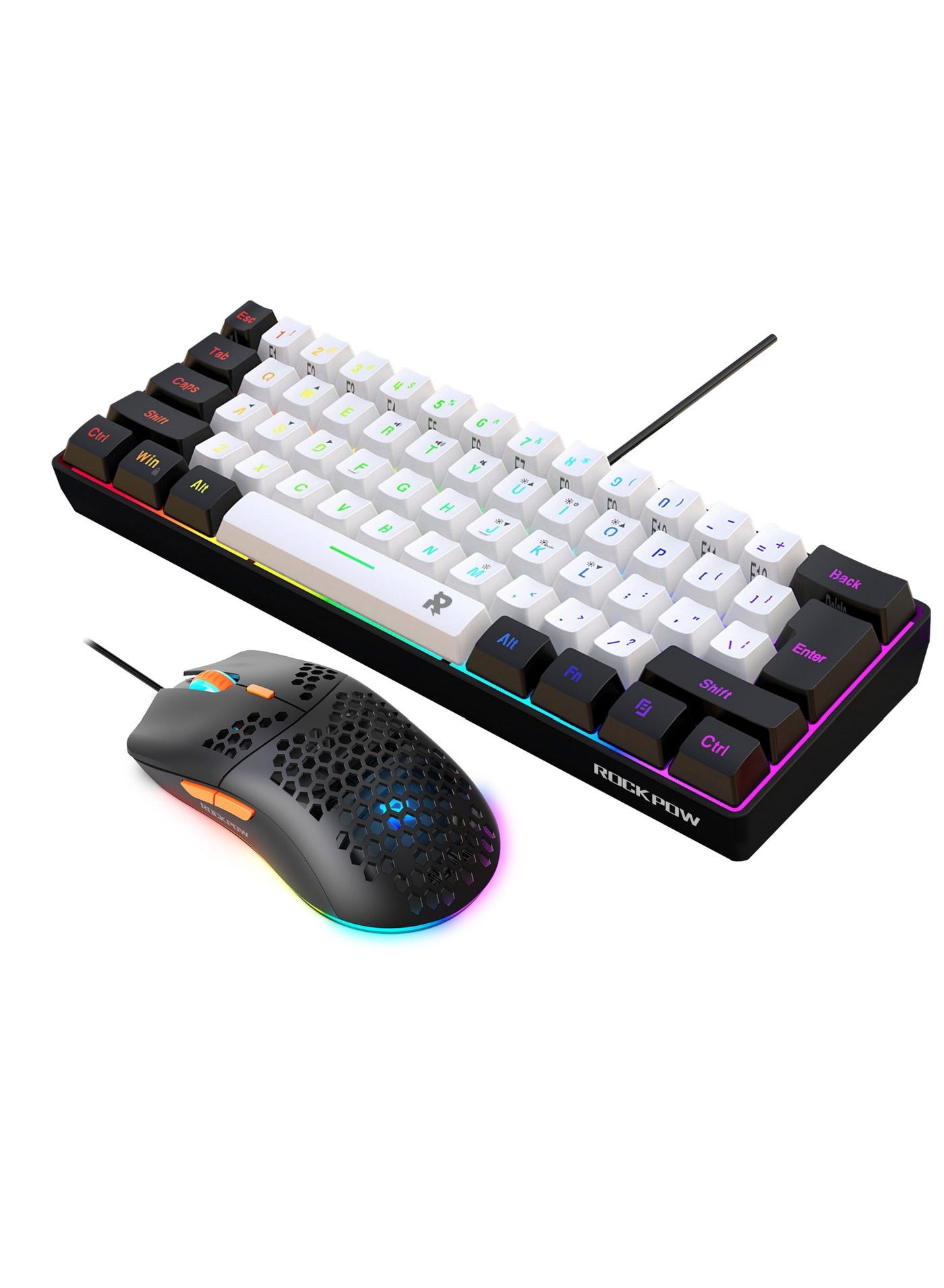 60% Wired Gaming Keyboard Mouse Combo RGB Gaming…
