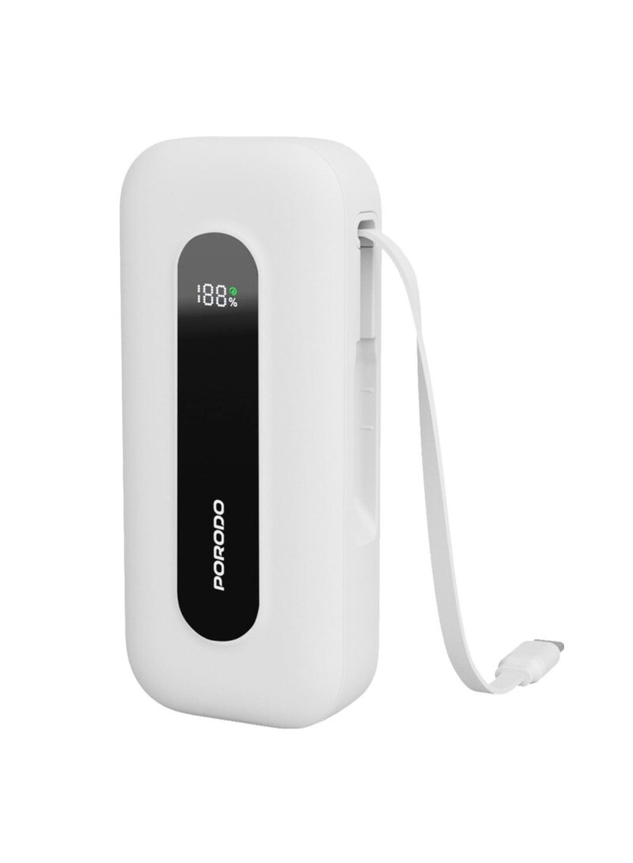 Compare 10000mAh Power Bank with TypeC Port & Integrated TypeC Cable, Digital Display, PD 30W, Lightweight & Portable  White at KSA Price