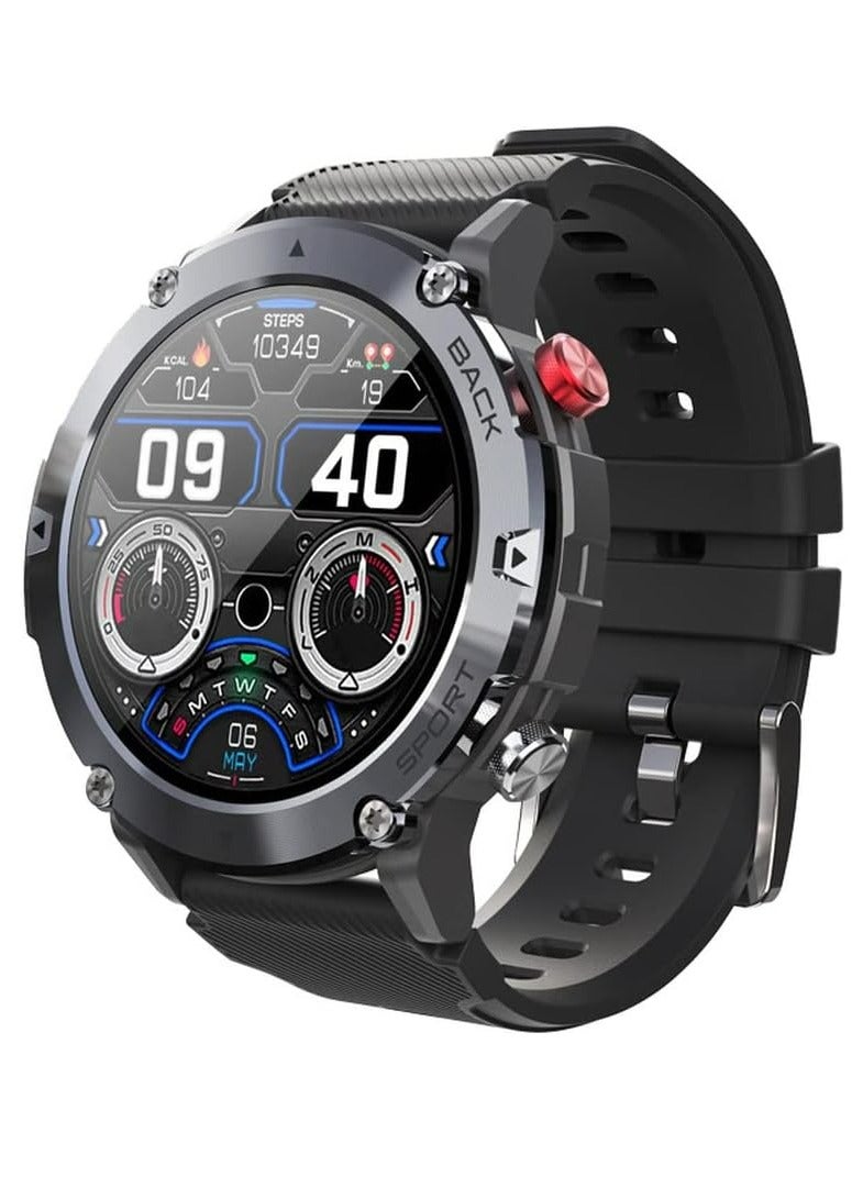 Compare Bluetooth Call Smartwatch Men Touch Screen Waterproof Military SmartWatches Man Camouflage Silicone Health Tracker for Android iOS at KSA Price
