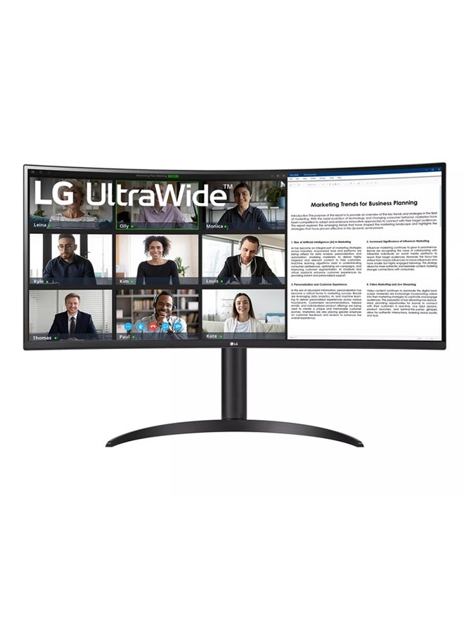 Compare 34Inch UltraWide WQHD VA Curved Monitor with USB TypeC, 100Hz Refresh Rate, 5ms GtG 16.7M Colors  sRGB 99%, AMD FreeSync, One Click Stand, USBC 65 W, DP  HDMI | 34WR55QCB | Black at KSA Price