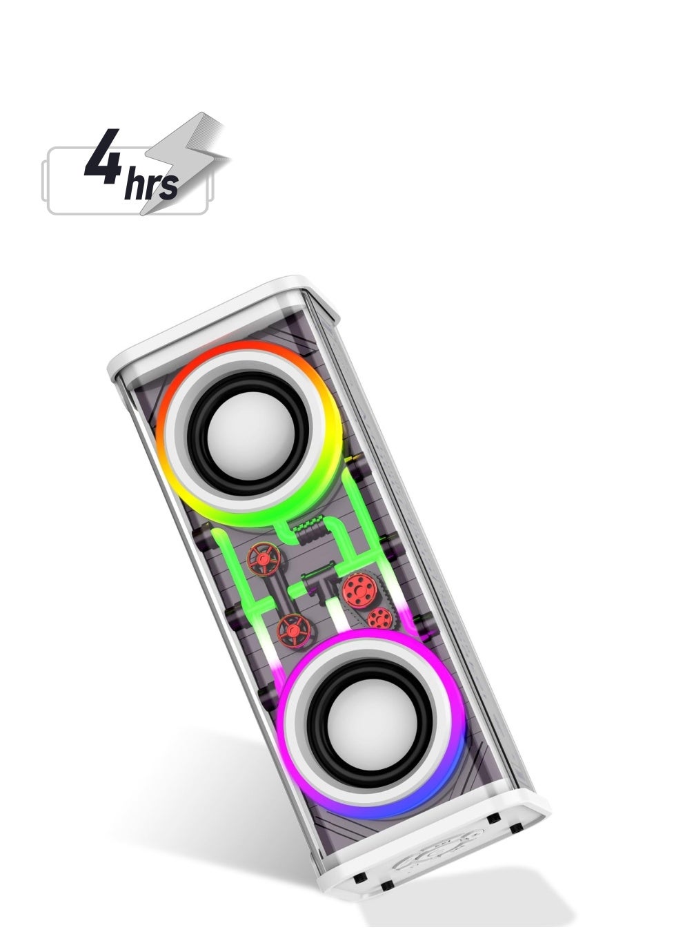 Compare Bluetooth Speakers, Portable Wireless Speaker with 10w Stereo Sound, Transparent Speaker with Led Colorful Lights, Bluetooth 5.3, Tws Pairing, Party Speaker for Home Camping, Birthday Parties1 Pack at KSA Price
