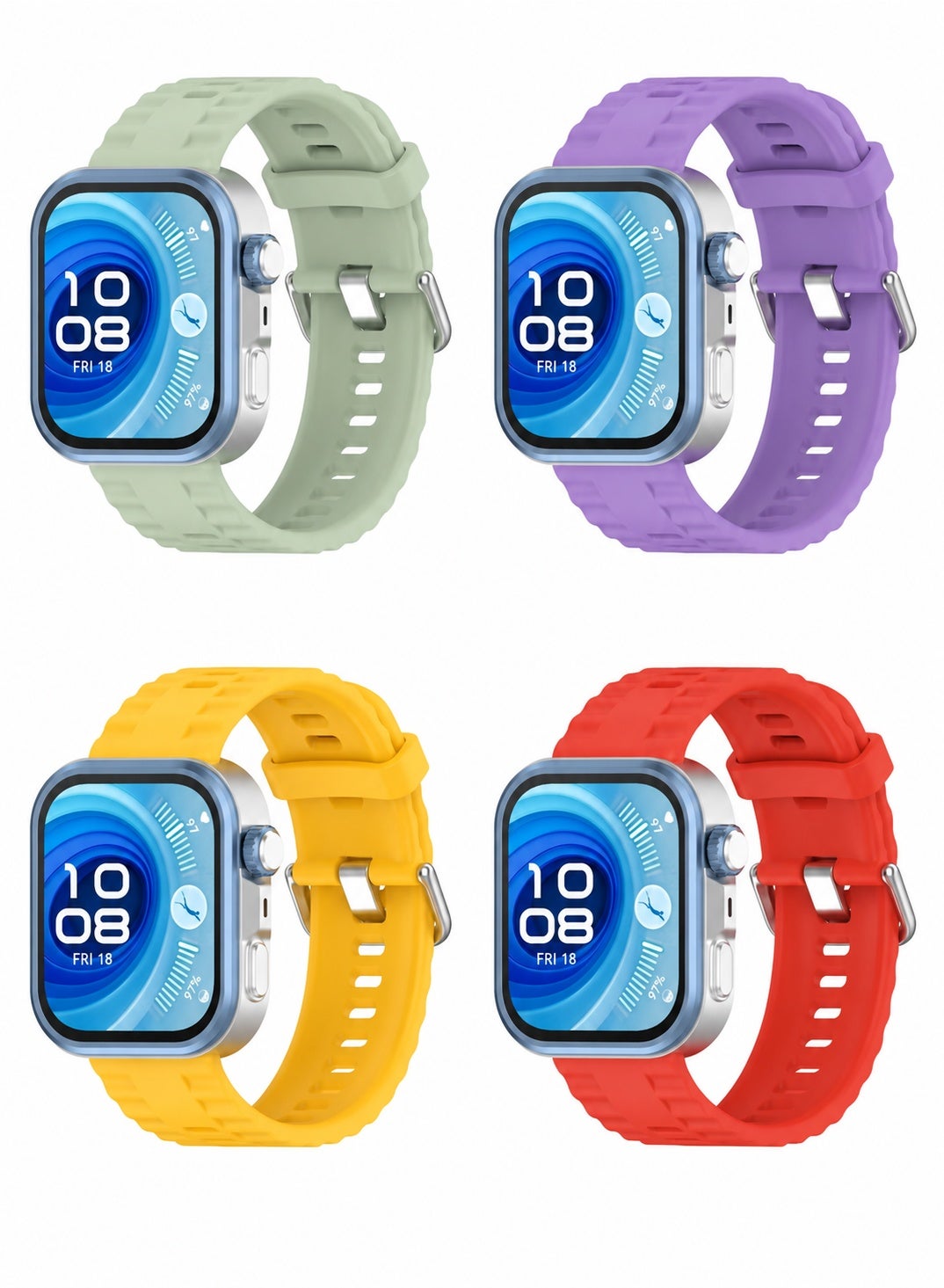 4 PCS Soft Sport Silicone Strap For Huawei…