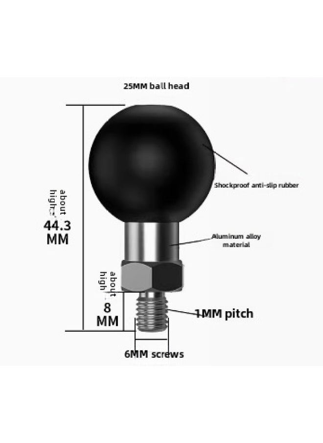 Compare Sports Camera Adapter Ball Head 25mm Mobile Phone Bracket Pipe Clamp Fixed Base One Inch Double Ball Head Bar AccessoriesColor:R8Dshort Expansion Ball Head M6 at KSA Price