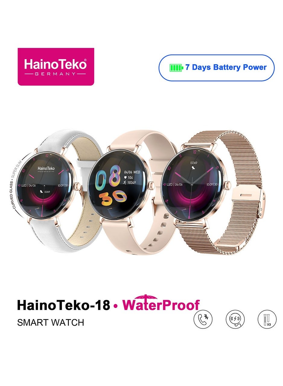 HainoTeko-18 Waterproof Smart Watch With Round Shape…