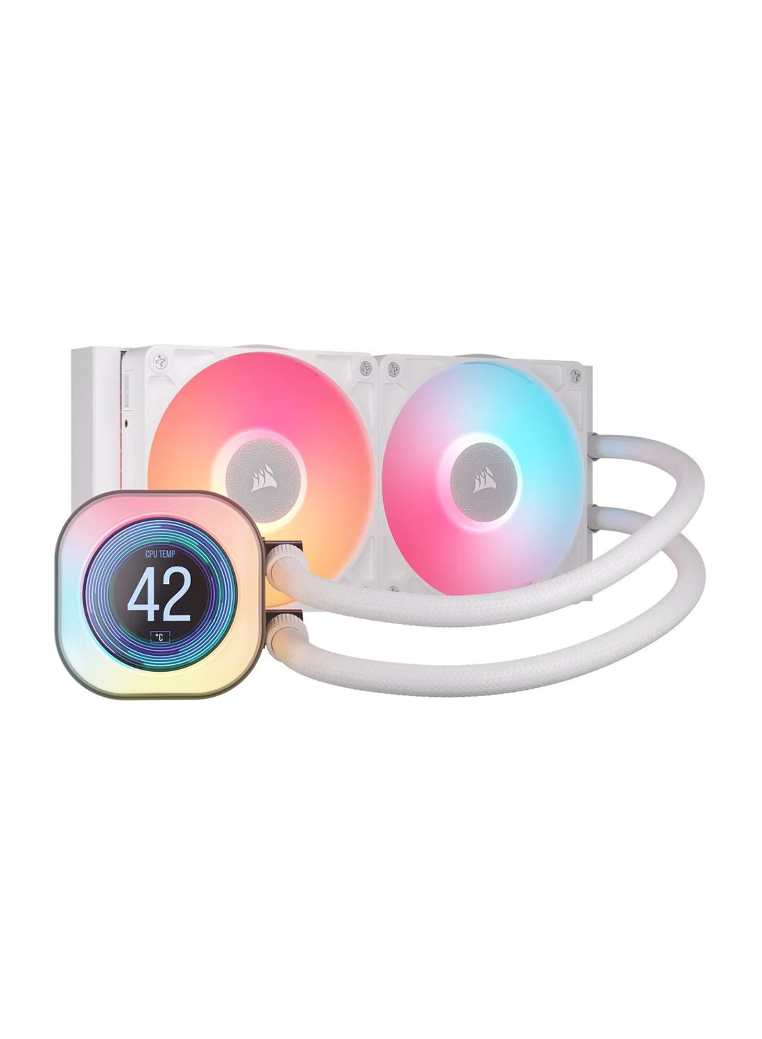 Compare iCUE Link TITAN 240 RX LCD Liquid CPU Cooler, 240mm Radiator, Dual 120mm Fans, HighEfficiency Pump, Customizable RGB LCD Display, iCUE Software Control, Advanced Cooling Performance for Intel and AMD Processors, CW9061025 at KSA Price