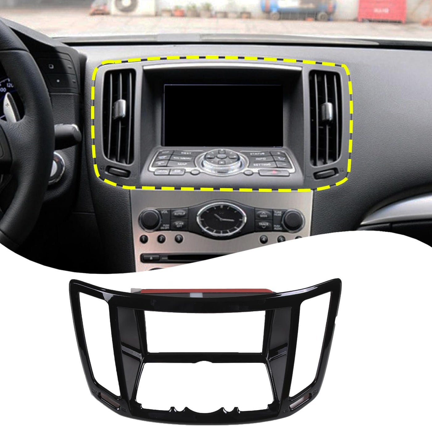 Compare Lcojicep Navigation Screen Frame Sticker Trim Compatible with Infiniti G37 G25 20072013 Air Outlet AC Vent Cover Trim Center Control Touch Screen Trim Cover Accessorie Piano Black at KSA Price