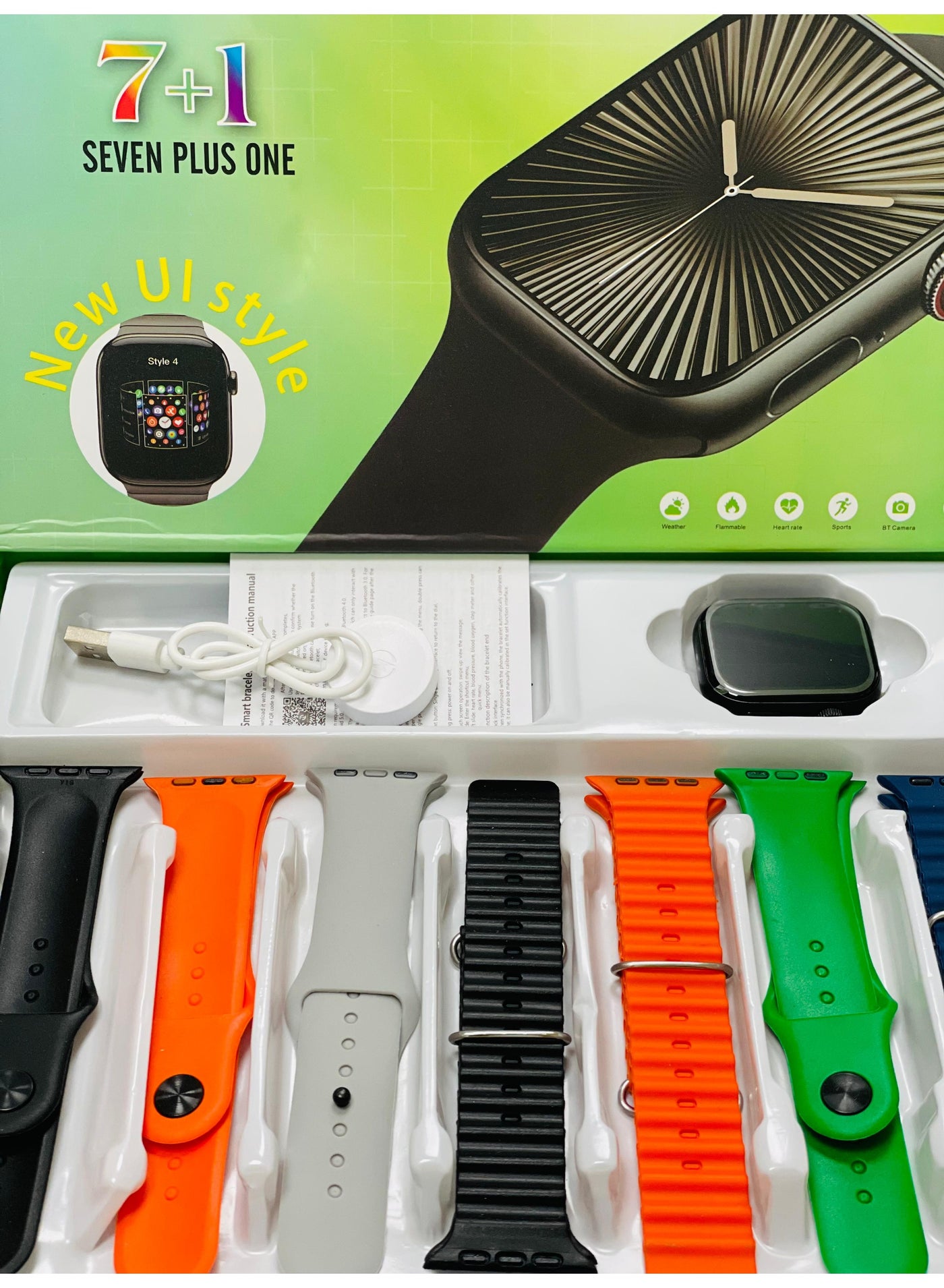 Smart Watch with 7+1 Straps Full Touch Color Screen…