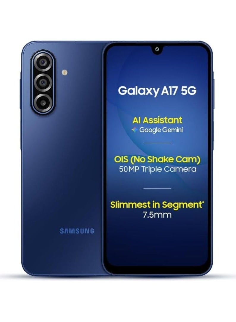Compare Galaxy A17 5G Blue 6?GB RAM  128?GB Storage Android Smartphone | With Charger | 6x OS Upgrades, Large Display, 50MP OIS Camera | Indian Verson at KSA Price