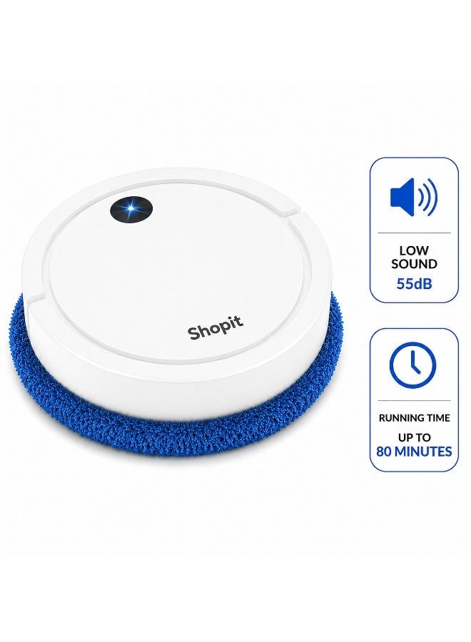 Compare Automatic Robot Vacuum Cleaner & Smart Mop – Low Noise Robot Vacuum and Mop with Strong Suction, USB Rechargeable Intelligent Sweeping Robot for Home, Office & Pet Hair Cleaning White at KSA Price