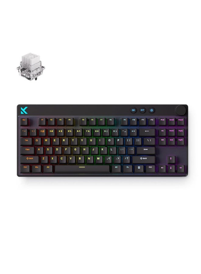 Compare Mix 87 Hall Effect Magnetic Switch Wired Gaming Keyboard, Mount Tai GT Switch, HotSwappable, 8kHz Polling, 0.08ms Response, PBT Keycaps, RGB, Black | MCMix879 at KSA Price