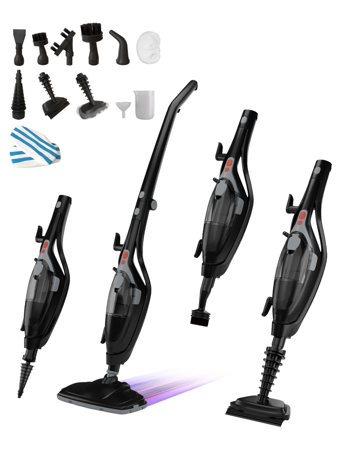 Compare Steamo 10 in 1 Steam Mop Cleaner for Home with 12 Accessories | 700W Handheld Steam Mop for Floor Cleaning with Superheated Steam, Microfiber Pad, 30 Sec HeatUp, 350 ml Capacity, ChemicalFree, Safe for Allx at KSA Price