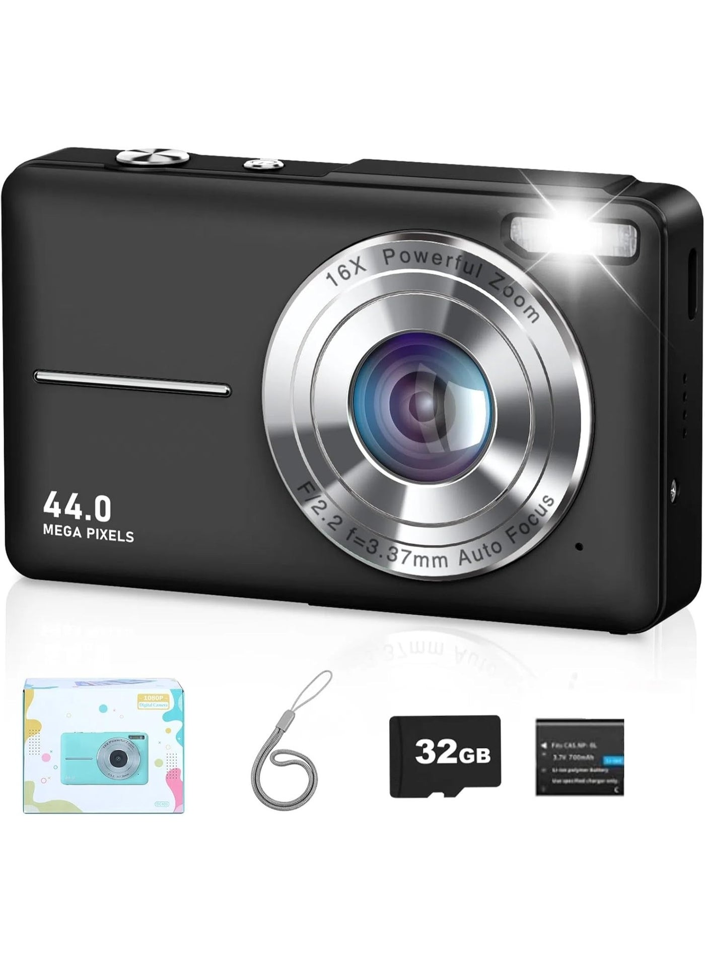 Digital Camera 1080P FHD Photo Camera 44MP Camera…
