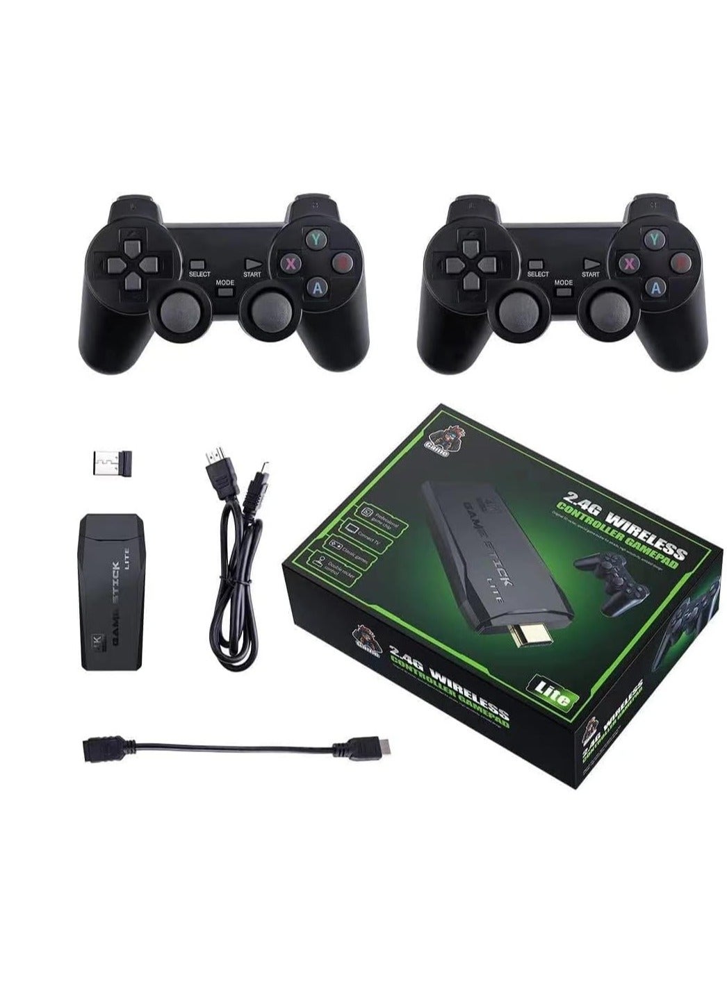 Compare Wireless Retro Game Console, Plug and Play Video Game Stick Built in 10000+ Games,9 Classic Emulators, 4K High Definition HDMI Output for TV with Dual 2.4G Wireless Controllers at KSA Price