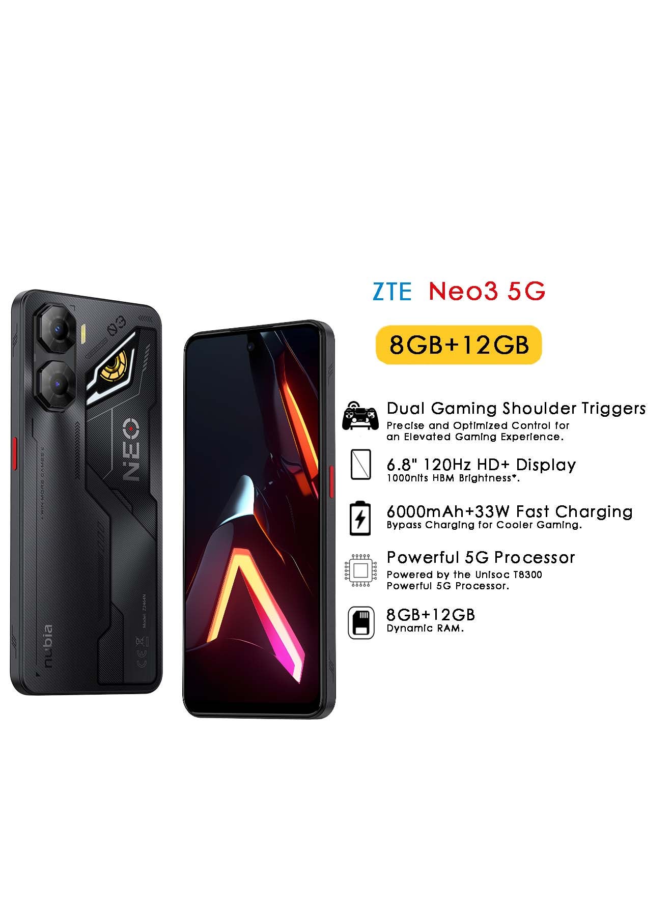 Neo 3 Dual SIM Shadow Black 8GB+12GB RAM…