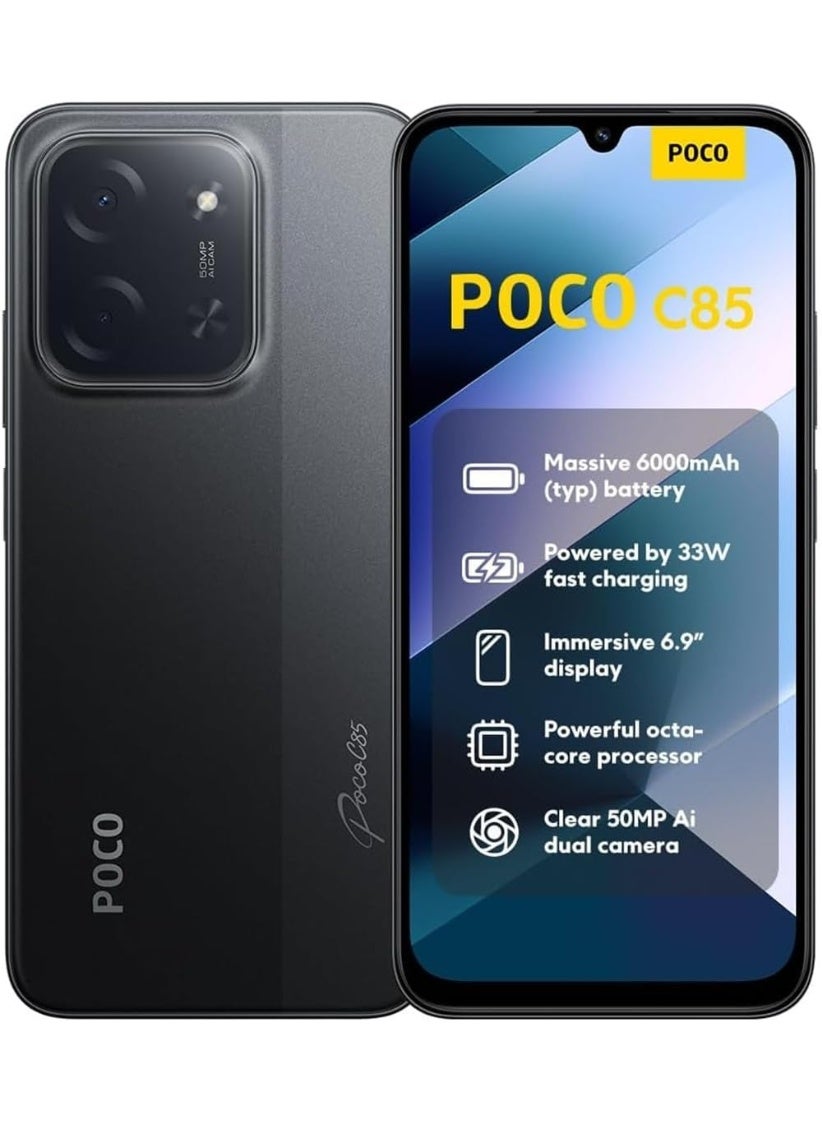 Compare POCO C85 Black 8GB RAM 256GB ROM at KSA Price
