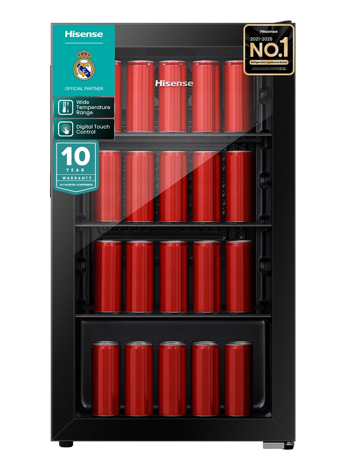 Compare Hisense 122 Liter Chiller Single Door Beverage Cooler, Color Black, With LED Light, Digital Touch Control, Glass Door, Model RBC122N4ASU 122 L 125 W RBC122N4ASU Black at KSA Price