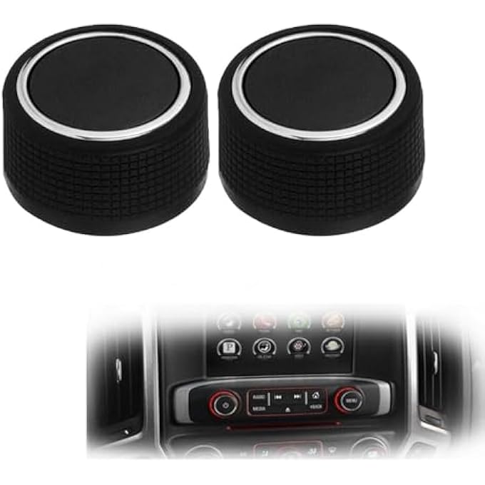 Compare 2Pcs Car Radio Audio Control Knobs 3D Anti Slip Dial Tuner Volume Knob Replacement Plastic Plug In Buttons Compatible With Cadillac Chevrolet Gmc at KSA Price