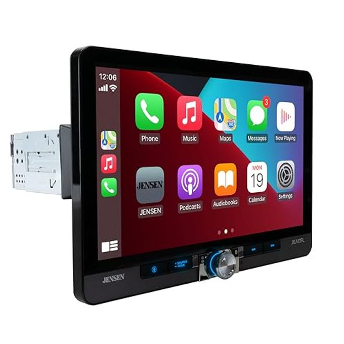 Compare J1Ca10Fl 10.1Inch Certified Apple Carplay Android Auto Wired Or Wireless | Single Din & Double Din Touchscreen Car Stereo Radio | Bluetooth | Front & Rear Camera Inputs | Usb Playback & Charge at KSA Price