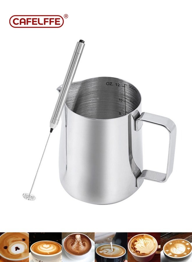 Milk Frother With 350ML Milk Pitcher Electric Milk…
