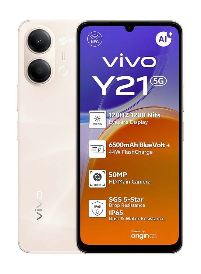 Y21 AI 5G Dual SIM Gold 4GB RAM…