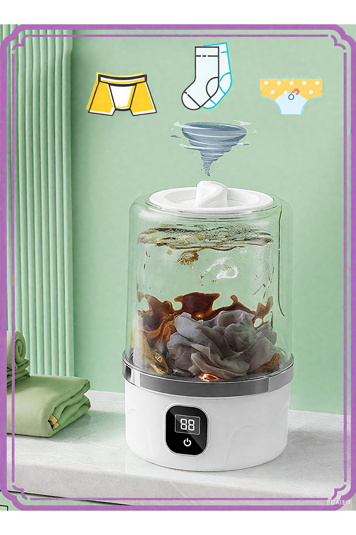 1L Portable Underwear Washer, 2025 Upgraded Mini…