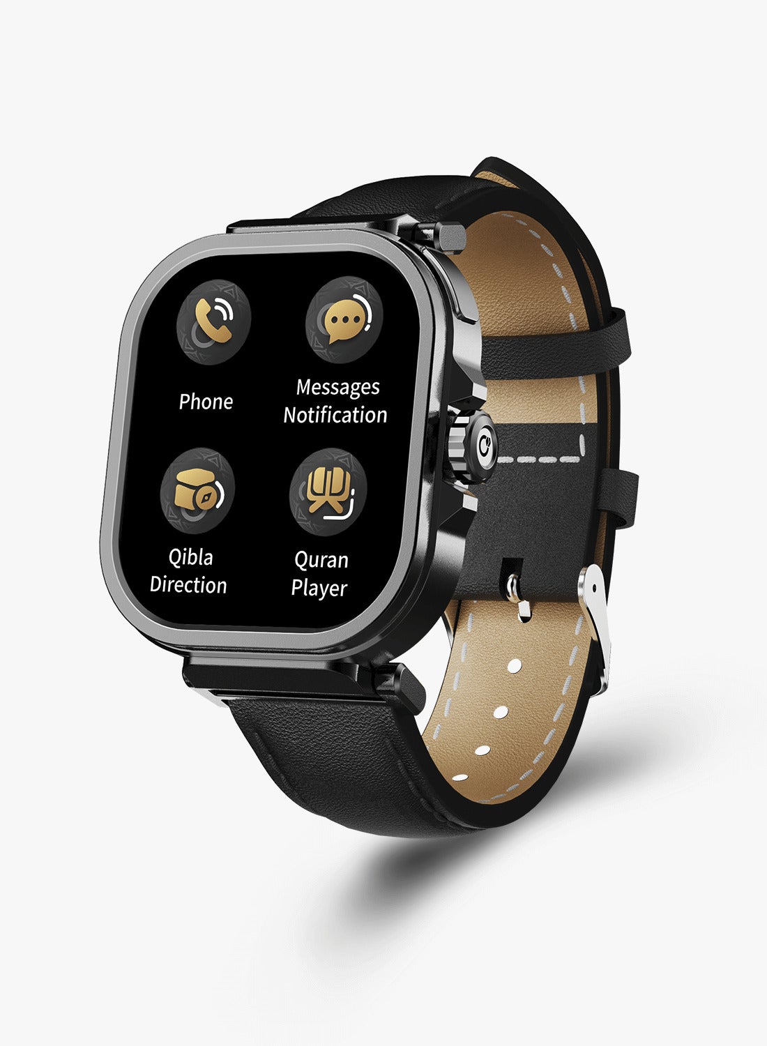 Compare Qwatch S3 Islamic Smart Watch 2.04” HD Large Screen with Quran Player, Qibla Direction, Prayer Time Reminders, TWS Earbuds Support, Health Monitoring, IP67 Waterproof Muslim iQibla Smartwatch For Adults Unisex Black at KSA Price